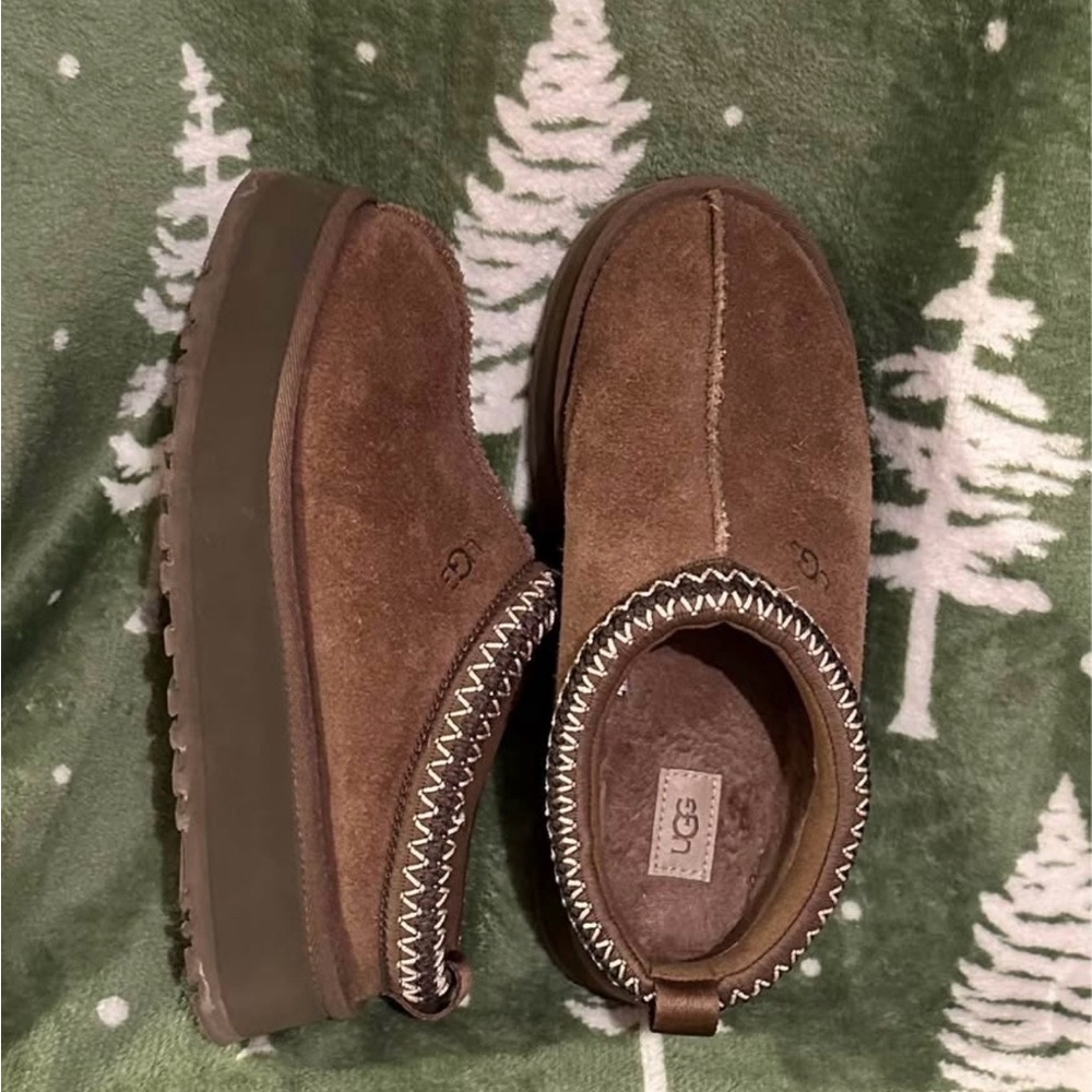UGG Chestnut Suede Platform Slippers - image 1